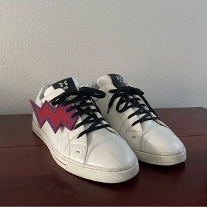 Fendi White and Red Sneakers